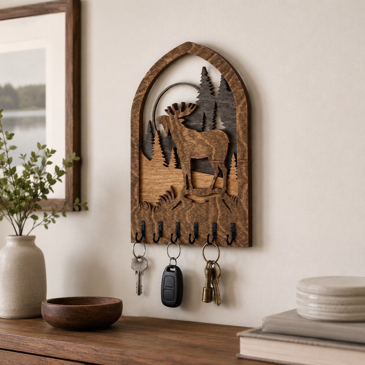 Moose in the Wild Key Holder