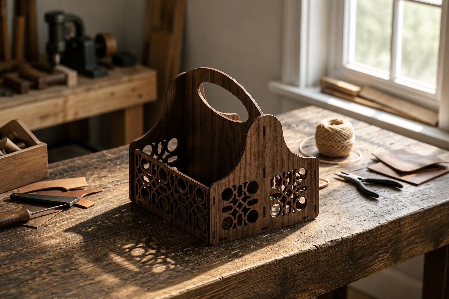 Decorative Wooden Yarn Organizer