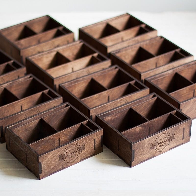 Restaurant wooden napkin caddy and table organizer — premium birch plywood — LaserWoodCraft