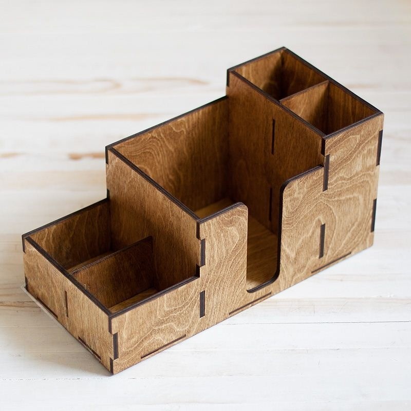 Premium wooden napkin organizer for restaurants and bars — birch plywood — LaserWoodCraft