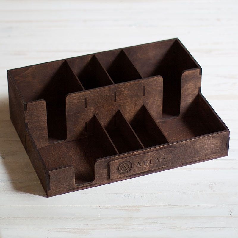 Engraved wooden napkin holder for bar counters — handcrafted birch plywood — LaserWoodCraft