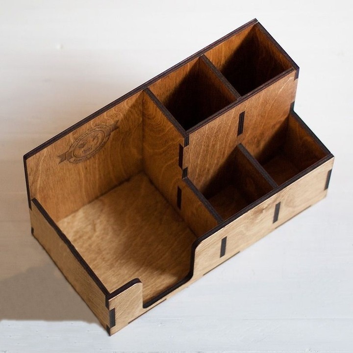 Premium wooden napkin organizer for restaurants and bars — birch plywood — LaserWoodCraft