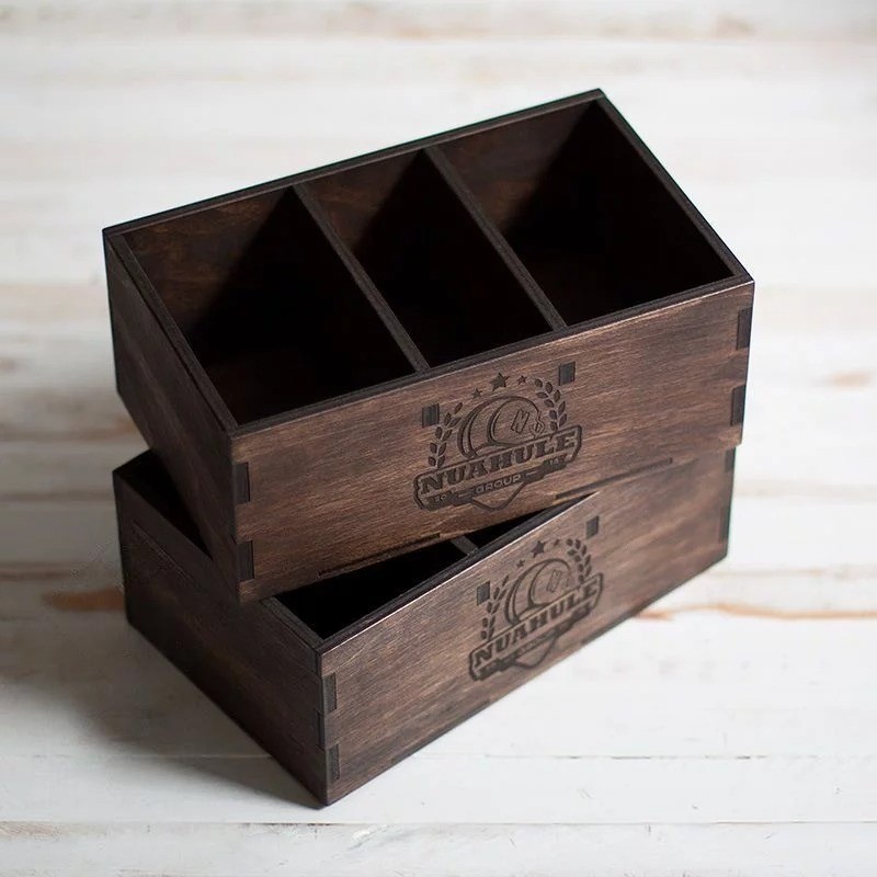 Custom wooden napkin holder and tabletop organizer for cafés — LaserWoodCraft