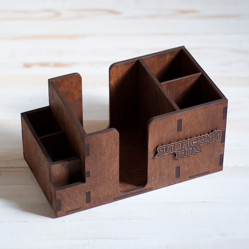 Wooden table organizer for cafés and bars — napkin holder design — LaserWoodCraft